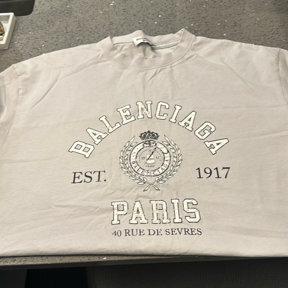 Balenciaga Grey Paris T-Shirt